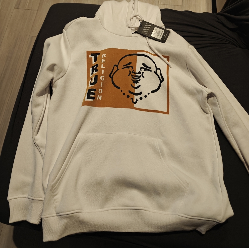 True Religion White Graphic Hoodie